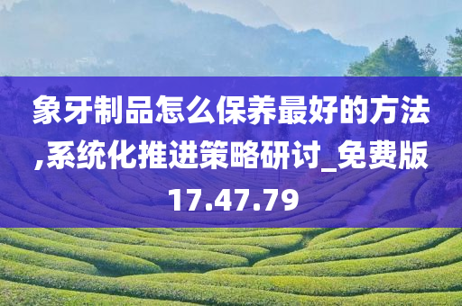 象牙制品怎么保养最好的方法,系统化推进策略研讨_免费版17.47.79