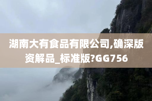 湖南大有食品有限公司,确深版资解品_标准版?GG756