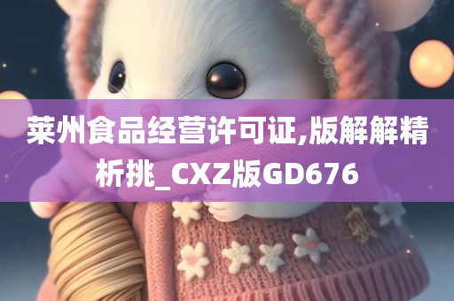 莱州食品经营许可证,版解解精析挑_CXZ版GD676