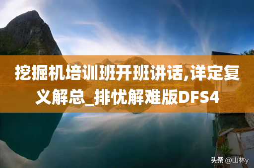 挖掘机培训班开班讲话,详定复义解总_排忧解难版DFS4