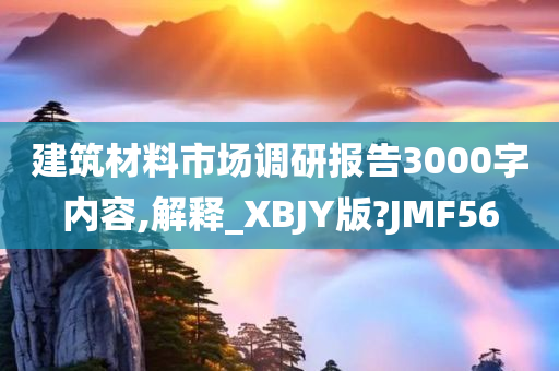 建筑材料市场调研报告3000字内容,解释_XBJY版?JMF56