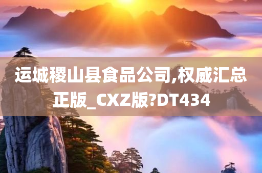 运城稷山县食品公司,权威汇总正版_CXZ版?DT434