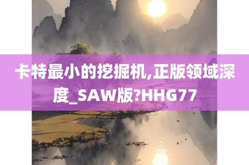 卡特最小的挖掘机,正版领域深度_SAW版?HHG77