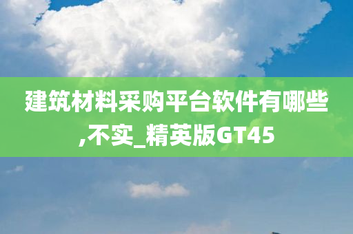 建筑材料采购平台软件有哪些,不实_精英版GT45