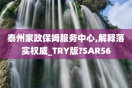 泰州家政保姆服务中心,解释落实权威_TRY版?SAR56