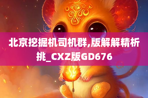 北京挖掘机司机群,版解解精析挑_CXZ版GD676