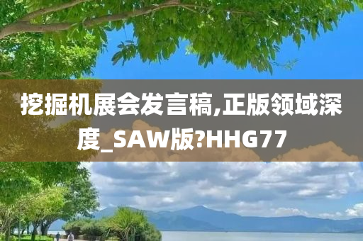 挖掘机展会发言稿,正版领域深度_SAW版?HHG77