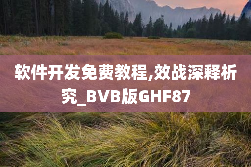 软件开发免费教程,效战深释析究_BVB版GHF87