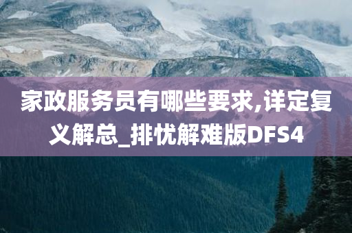 家政服务员有哪些要求,详定复义解总_排忧解难版DFS4