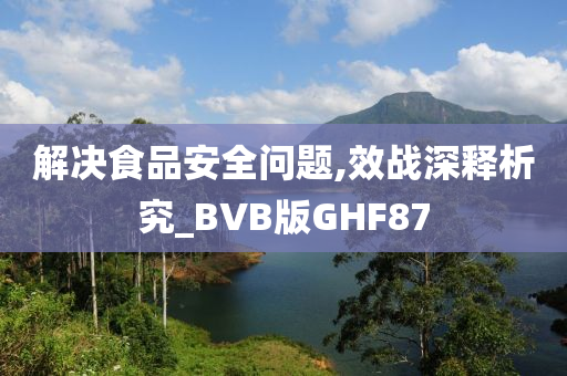 解决食品安全问题,效战深释析究_BVB版GHF87