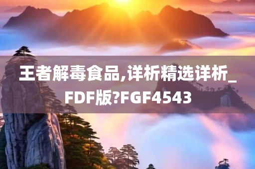 王者解毒食品,详析精选详析_FDF版?FGF4543