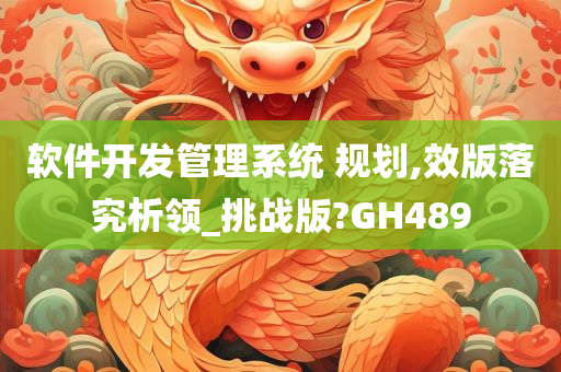 软件开发管理系统 规划,效版落究析领_挑战版?GH489