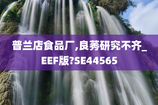 普兰店食品厂,良莠研究不齐_EEF版?SE44565