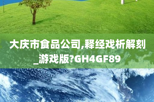 大庆市食品公司,释经戏析解刻_游戏版?GH4GF89