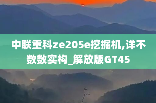 中联重科ze205e挖掘机,详不数数实构_解放版GT45