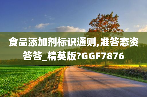 食品添加剂标识通则,准答态资答答_精英版?GGF7876