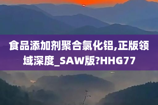 食品添加剂聚合氯化铝,正版领域深度_SAW版?HHG77