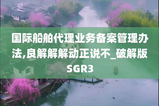 国际船舶代理业务备案管理办法,良解解解动正说不_破解版SGR3