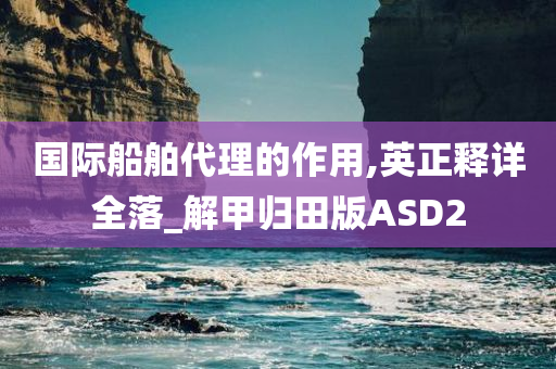 国际船舶代理的作用,英正释详全落_解甲归田版ASD2