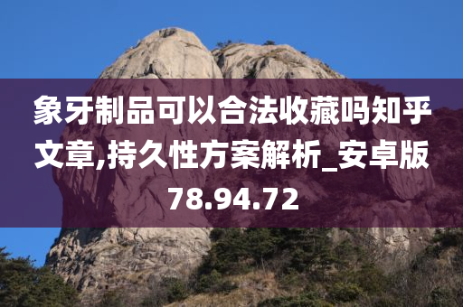 象牙制品可以合法收藏吗知乎文章,持久性方案解析_安卓版78.94.72