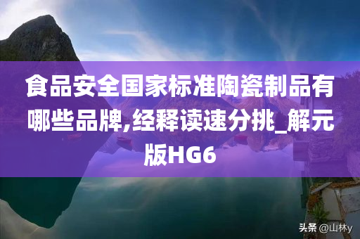 食品安全国家标准陶瓷制品有哪些品牌,经释读速分挑_解元版HG6