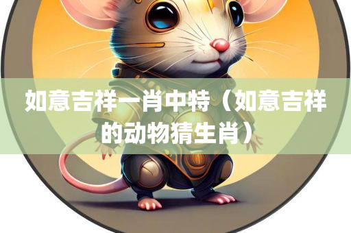 如意吉祥一肖中特（如意吉祥的动物猜生肖）