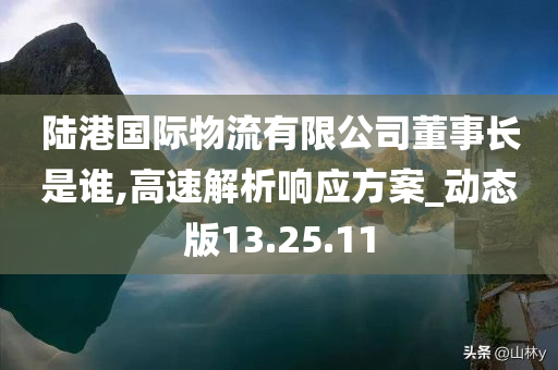 陆港国际物流有限公司董事长是谁,高速解析响应方案_动态版13.25.11