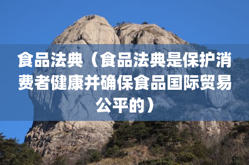 食品法典（食品法典是保护消费者健康并确保食品国际贸易公平的）