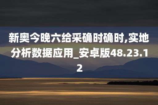 新奥今晚六给采确时确时,实地分析数据应用_安卓版48.23.12