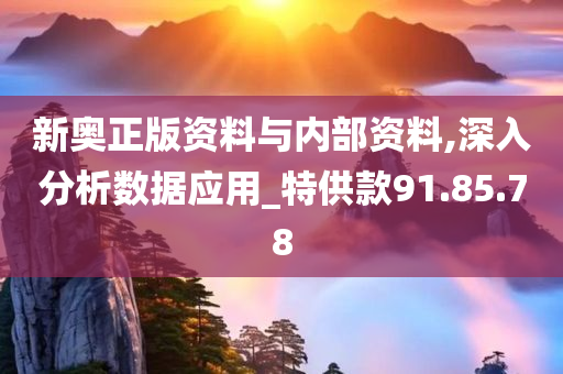 新奥正版资料与内部资料,深入分析数据应用_特供款91.85.78