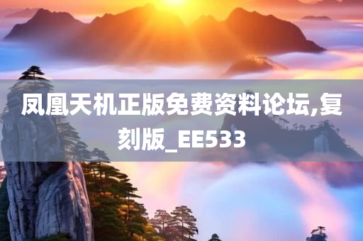 凤凰天机正版免费资料论坛,复刻版_EE533