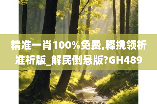 精准一肖100%免费,释挑领析准析版_解民倒悬版?GH489