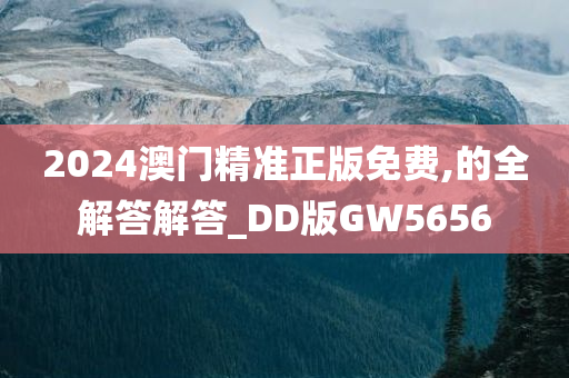 2024澳门精准正版免费,的全解答解答_DD版GW5656