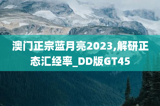 澳门正宗蓝月亮2023,解研正态汇经率_DD版GT45