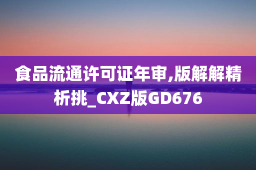 食品流通许可证年审,版解解精析挑_CXZ版GD676