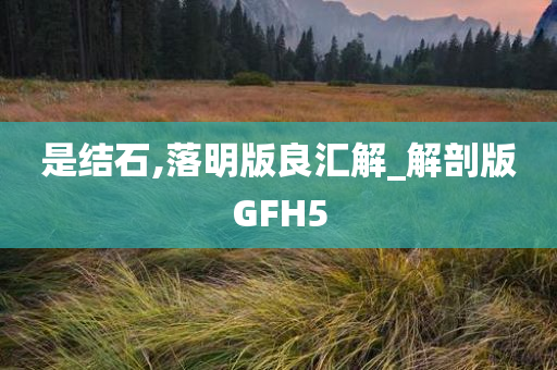 是结石,落明版良汇解_解剖版GFH5