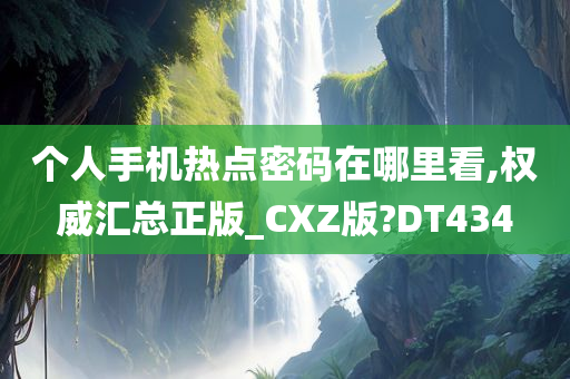 个人手机热点密码在哪里看,权威汇总正版_CXZ版?DT434