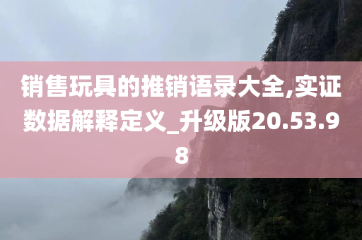 销售玩具的推销语录大全,实证数据解释定义_升级版20.53.98