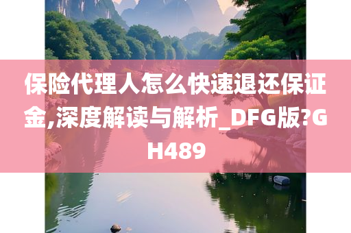 保险代理人怎么快速退还保证金,深度解读与解析_DFG版?GH489