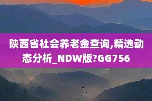 陕西省社会养老金查询,精选动态分析_NDW版?GG756