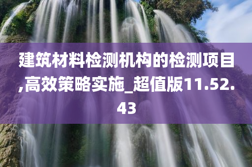 建筑材料检测机构的检测项目,高效策略实施_超值版11.52.43