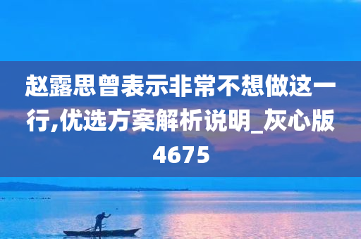 赵露思曾表示非常不想做这一行,优选方案解析说明_灰心版4675