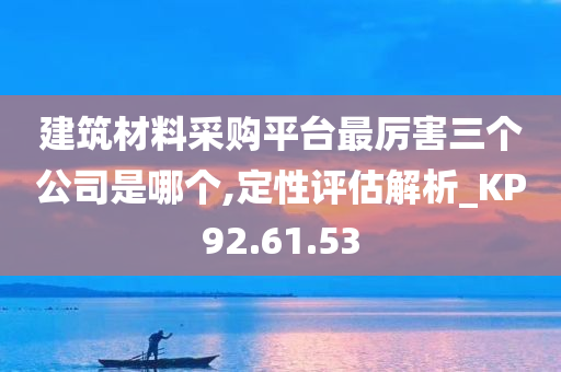 建筑材料采购平台最厉害三个公司是哪个,定性评估解析_KP92.61.53