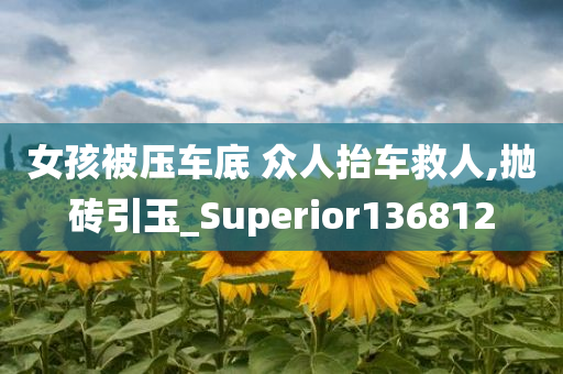 女孩被压车底 众人抬车救人,抛砖引玉_Superior136812