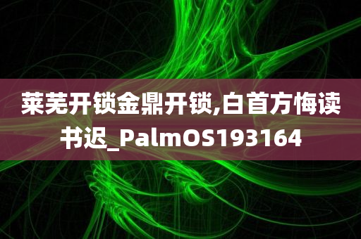 莱芜开锁金鼎开锁,白首方悔读书迟_PalmOS193164