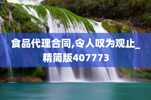 食品代理合同,令人叹为观止_精简版407773