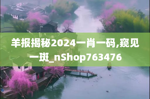 羊报揭秘2024一肖一码,窥见一斑_nShop763476