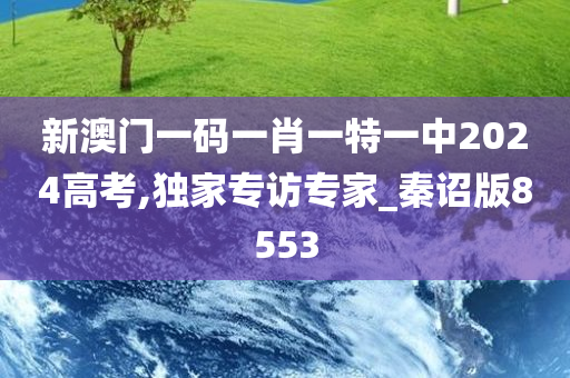 新澳门一码一肖一特一中2024高考,独家专访专家_秦诏版8553