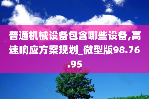 普通机械设备包含哪些设备,高速响应方案规划_微型版98.76.95