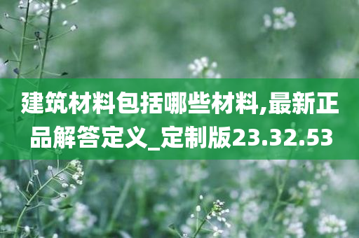 建筑材料包括哪些材料,最新正品解答定义_定制版23.32.53